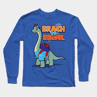 Funny Cute Prehistoric Dinosaur Brachiosaurus Gift For Kids Students Long Sleeve T-Shirt